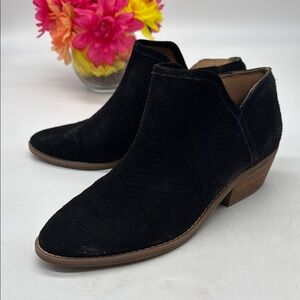 Lucky Brand Farel Women's Black Suede Ankle Boots Size 9 BAB8469B